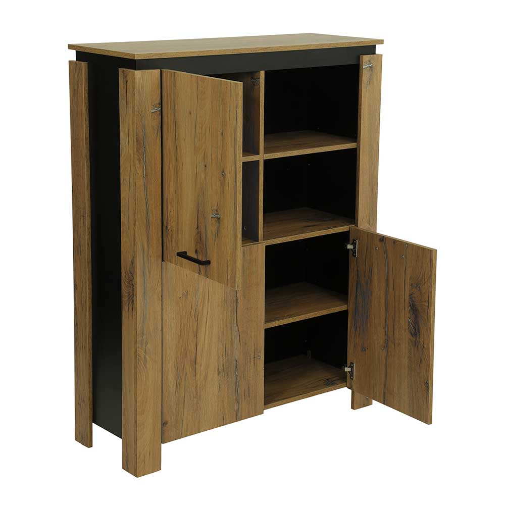 100x130x38 Wohnzimmerschrank in Zinneiche Optik - Traudarian