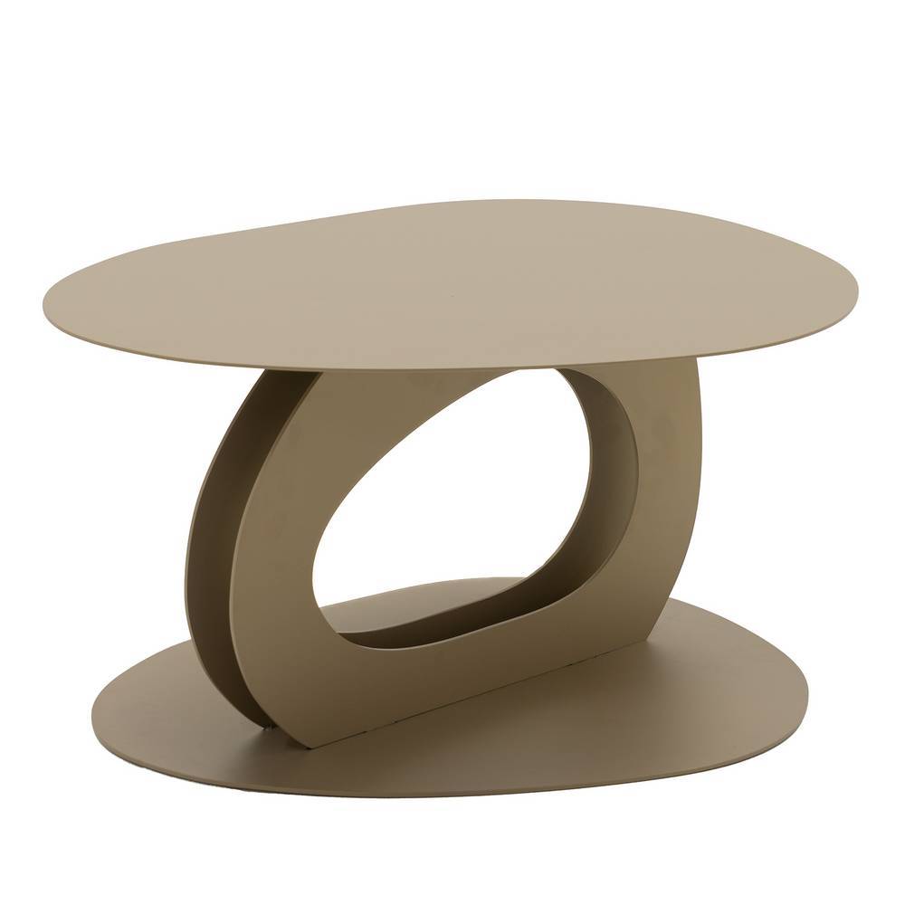 Ovaler Design Couchtisch champagner pulverbeschichtet für das Wohnzimmer – Rapinus