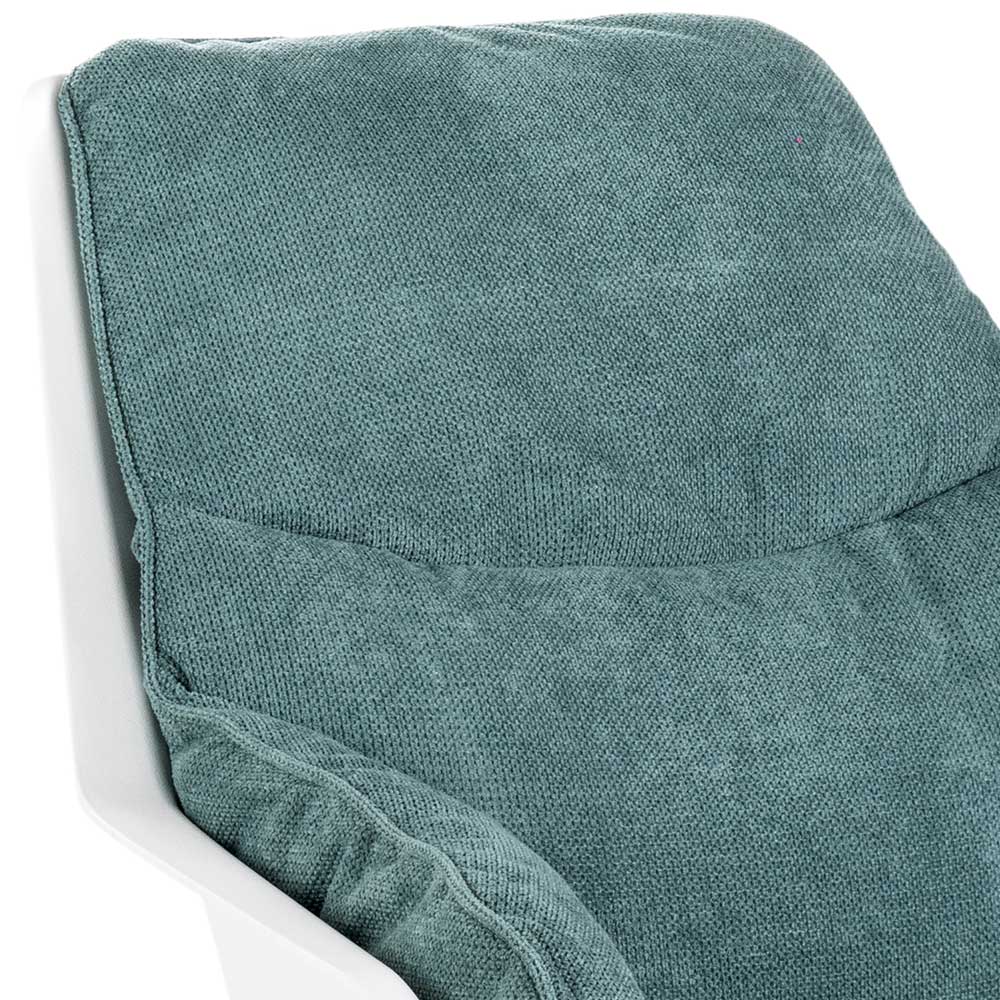 Loungesessel in Türkis und Weiß - Susana (2er Set)