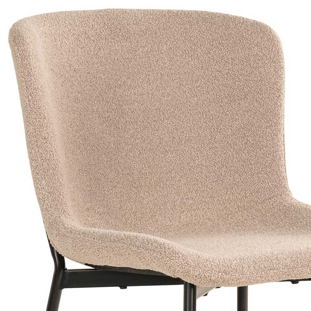 Boucle Esszimmerstuhl in Beige - Coals (2er Set)