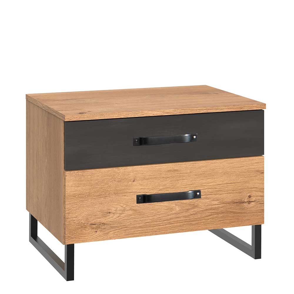 Doppelbett mit Kopfteil in Kissenoptik - Bram