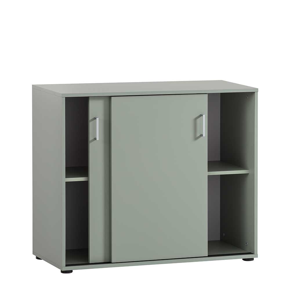 Schiebetüren-Aktenschrank in Graugrün - Espresso