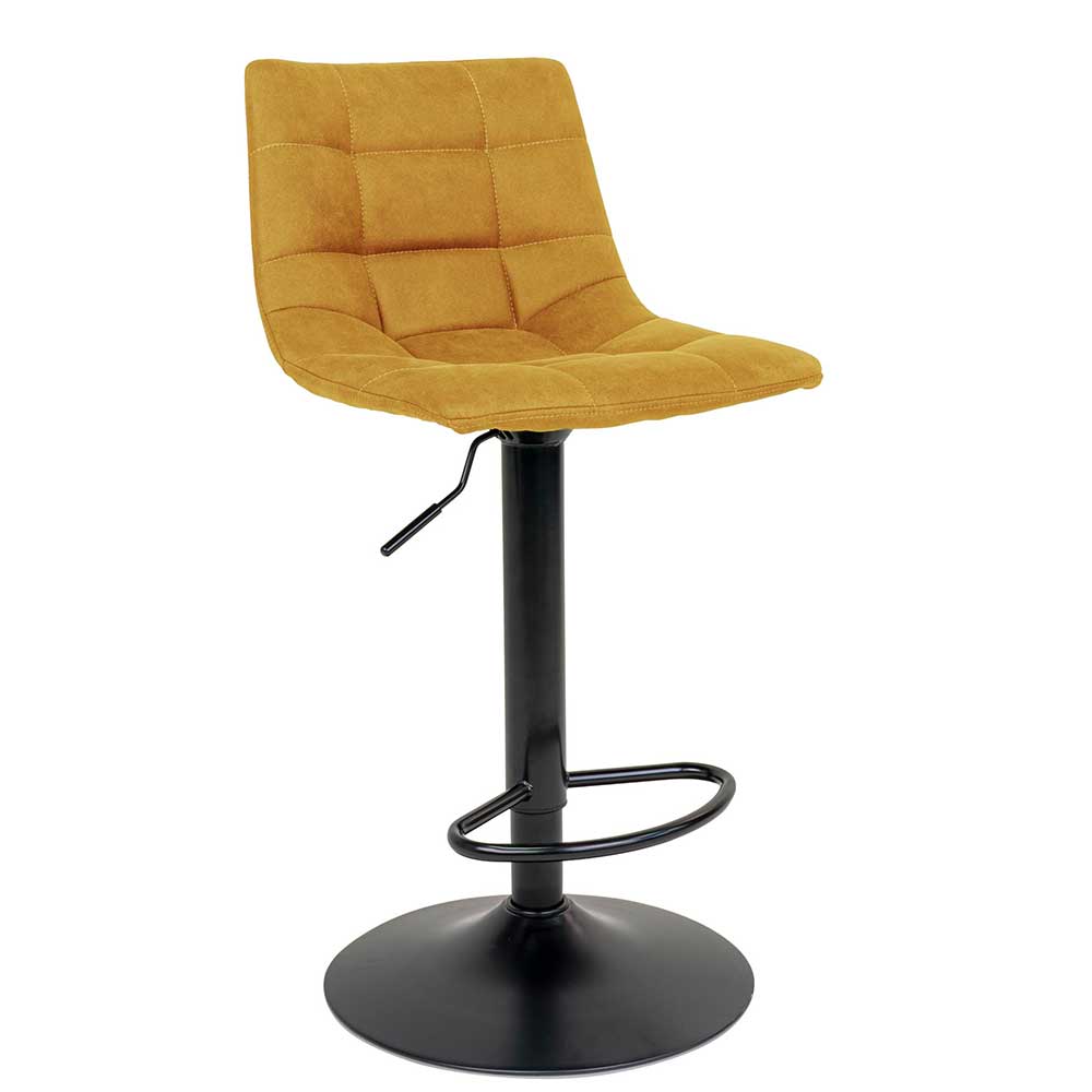 Barstühle in Gelb Microfaser - Marianne (2er Set)