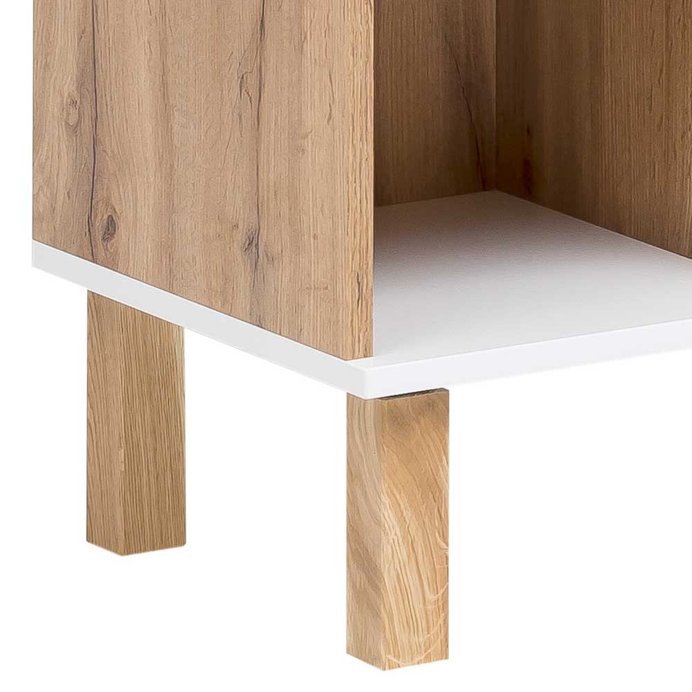 67x115x35 Bad Highboard in Eiche NB & Weiß - Voinla