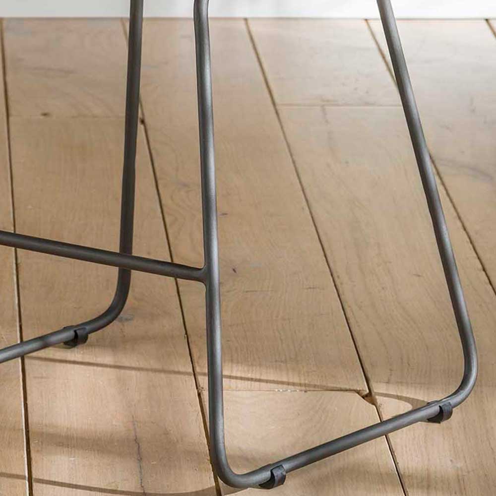 Küchenhocker mit Holzsitz & Bügelgestell - Ise (2er Set)