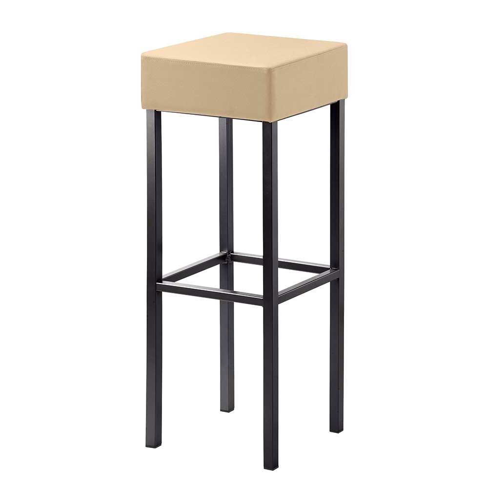 Quadratischer Barhocker in Beige - Longford