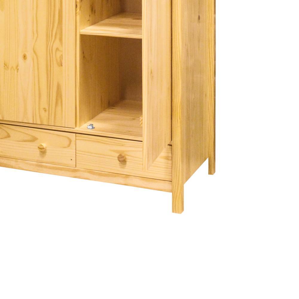 Kiefernholz Kleiderschrank massiv - Nastonia