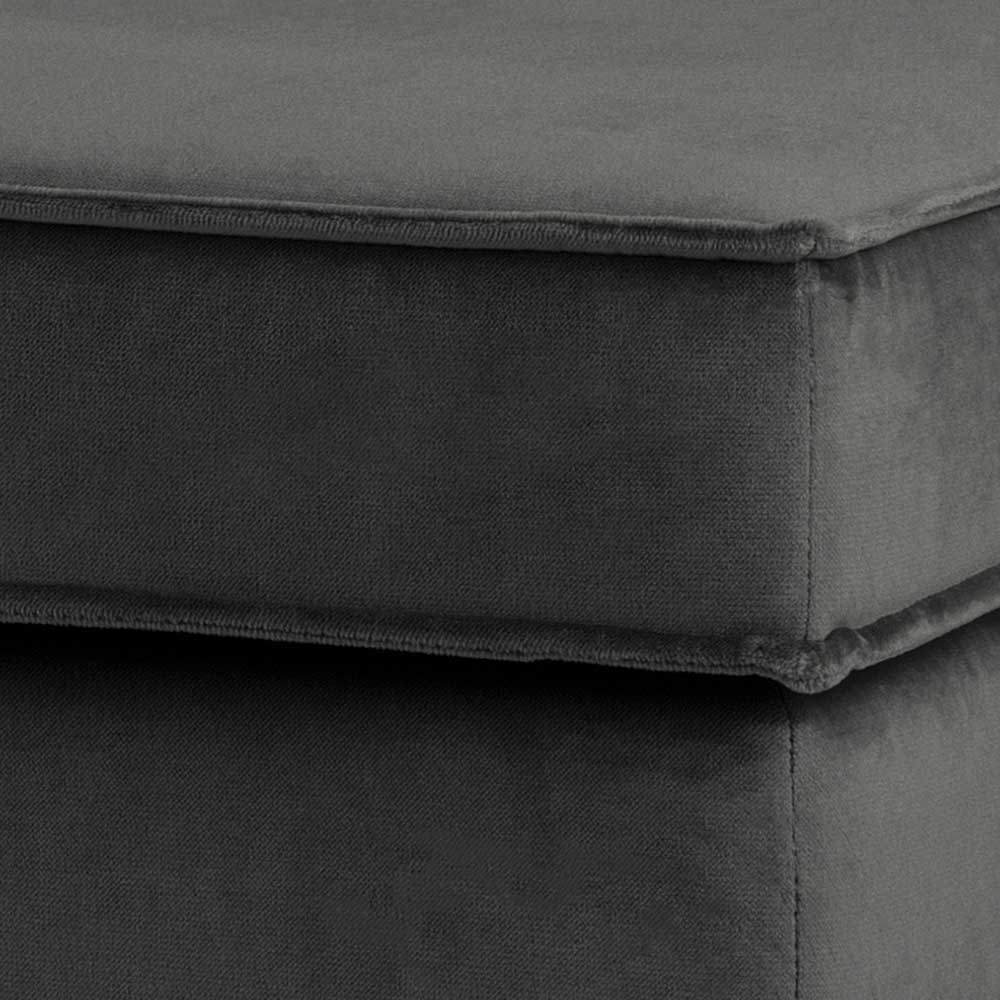 Gepolsterter Hocker mit Samt Anthrazit - Ertrego