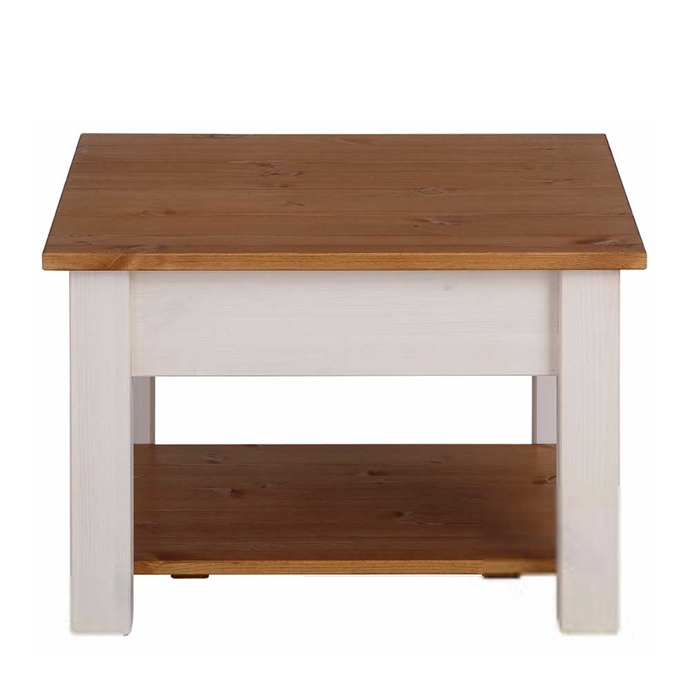60x60 cm Landhaus Couchtisch mit Schublade - Auslava