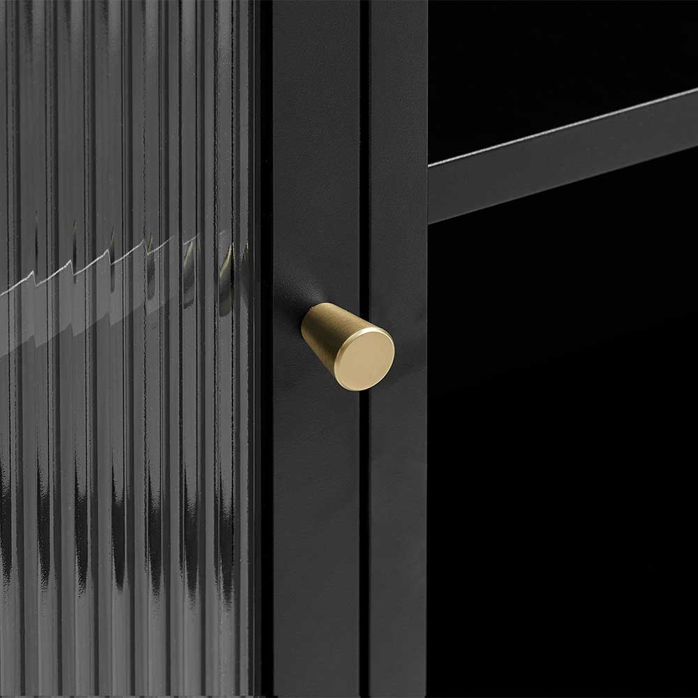 90x190x40 cm Vitrinenschrank aus schwarzem Metall - Gulliver