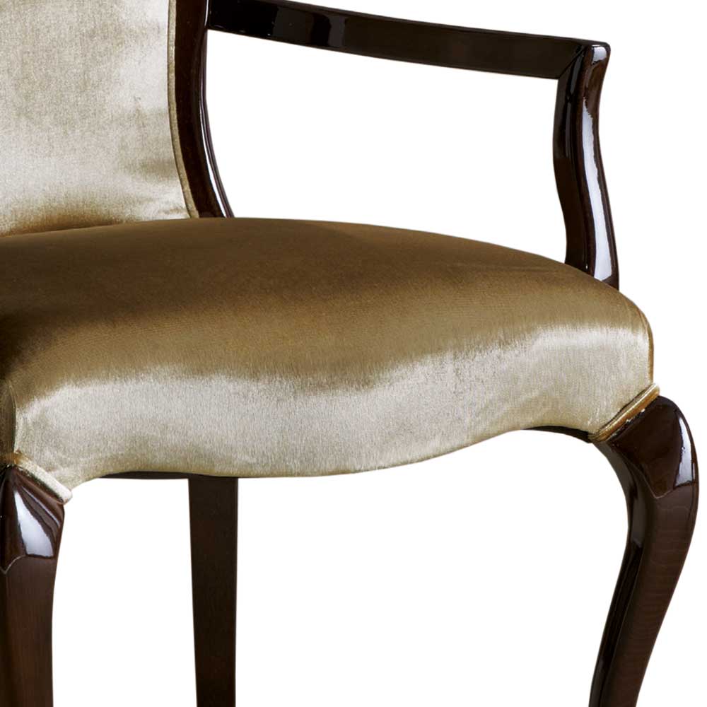 Edler Armlehnenstuhl in Beige Samt - Onias