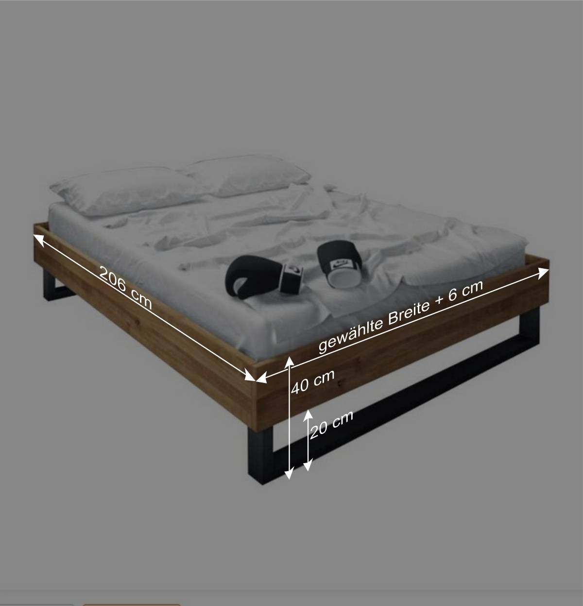 Jugendbett Manzey aus Wildeiche Massivholz
