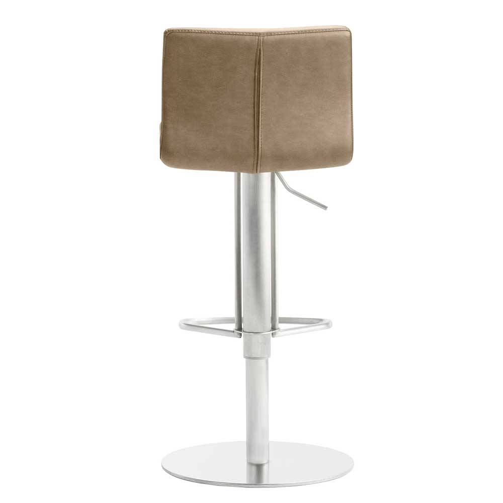 Eleganter Kunstleder Barstuhl in Beige - Nisida