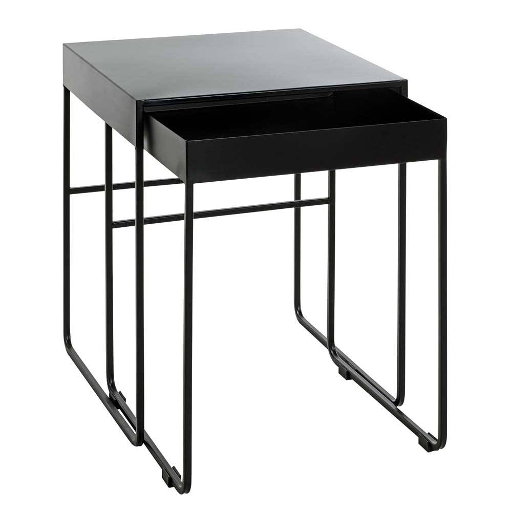Schwarze Beistelltische aus Metall - Satira (zweiteilig)