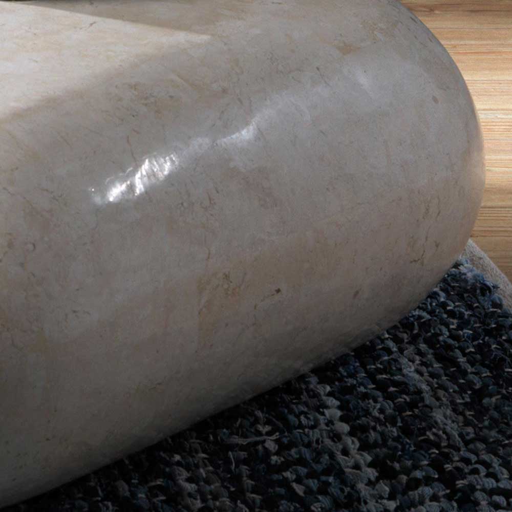 Stein Couchtisch Libria in Creme Weiß