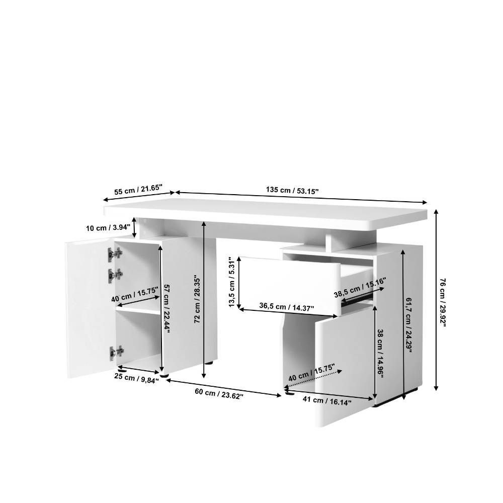Design-Schreibtisch in Walnuss Holzoptik - Wake