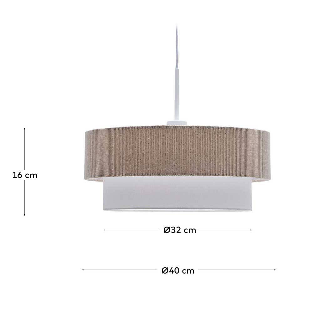 Retro Pendelleuchte in Beige Cord - Emirello