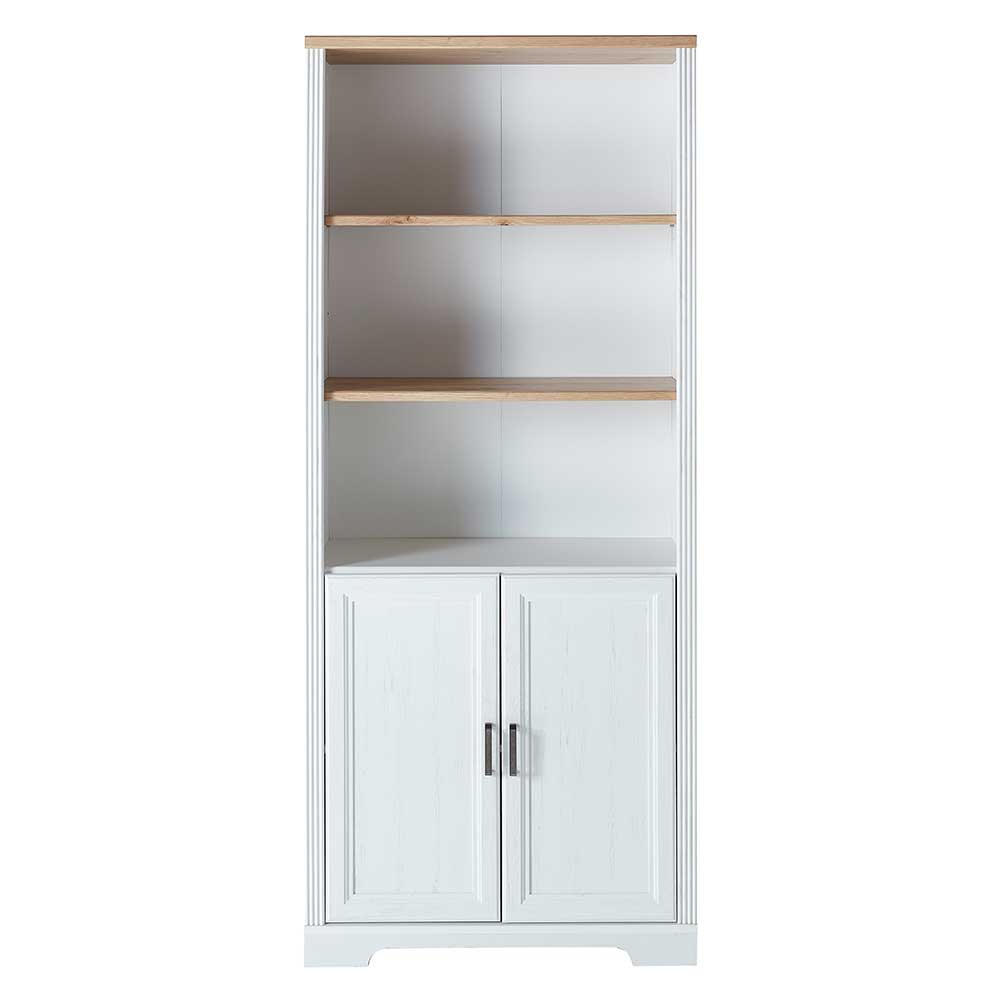 86x204x38 Landhaus Büroschrank mit drei Fächern - Mehady