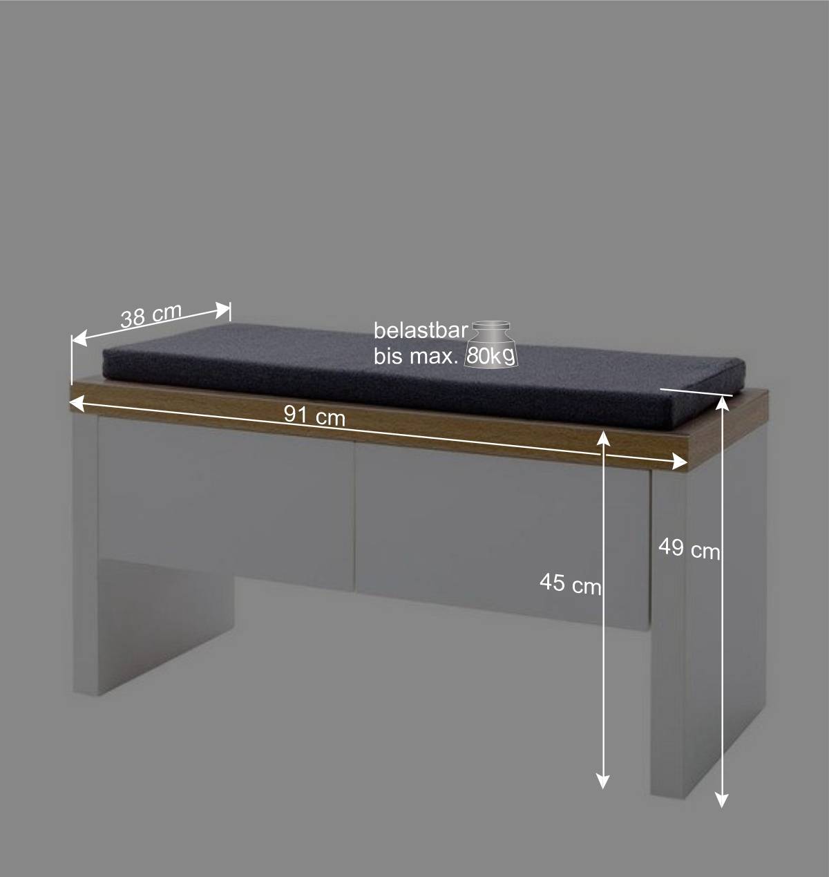 Set Dielen Möbel Kombi mit LED - Nusenia (fünfteilig)