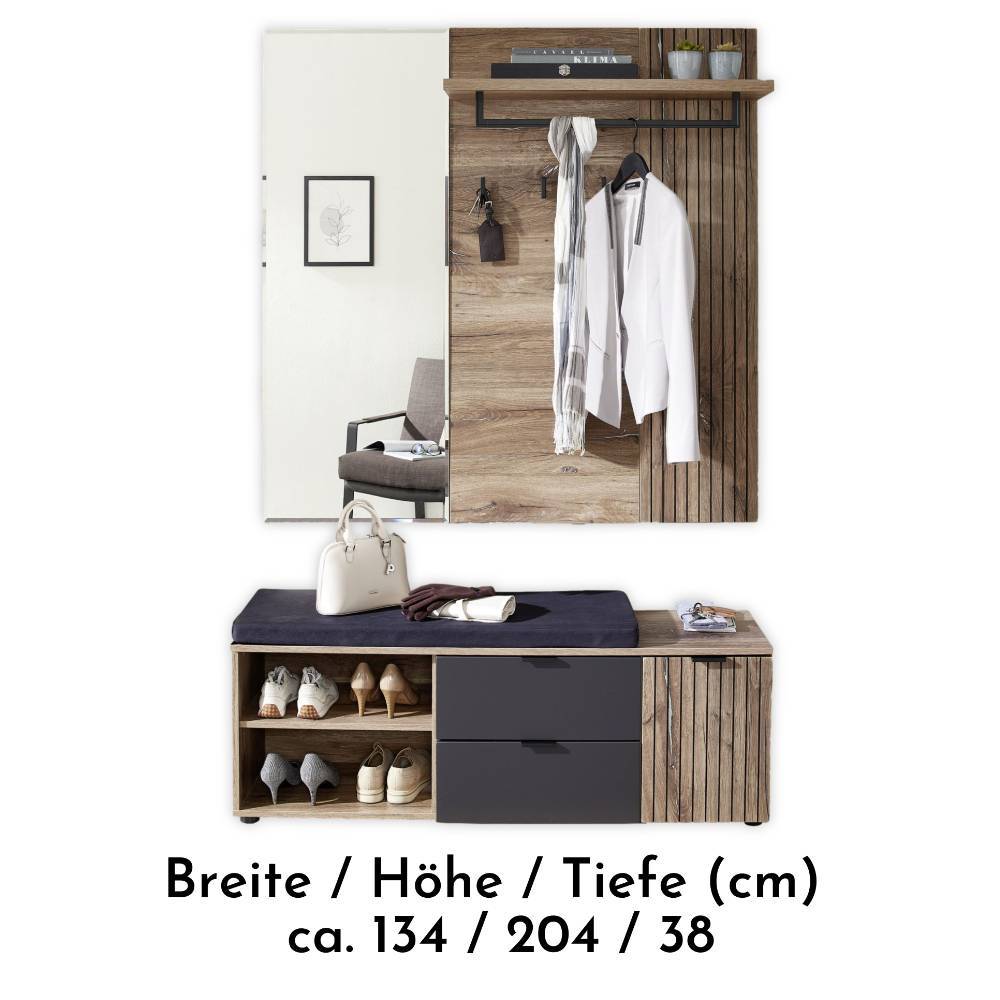 Garderobenmöbel Set modern - Benet (dreiteilig)