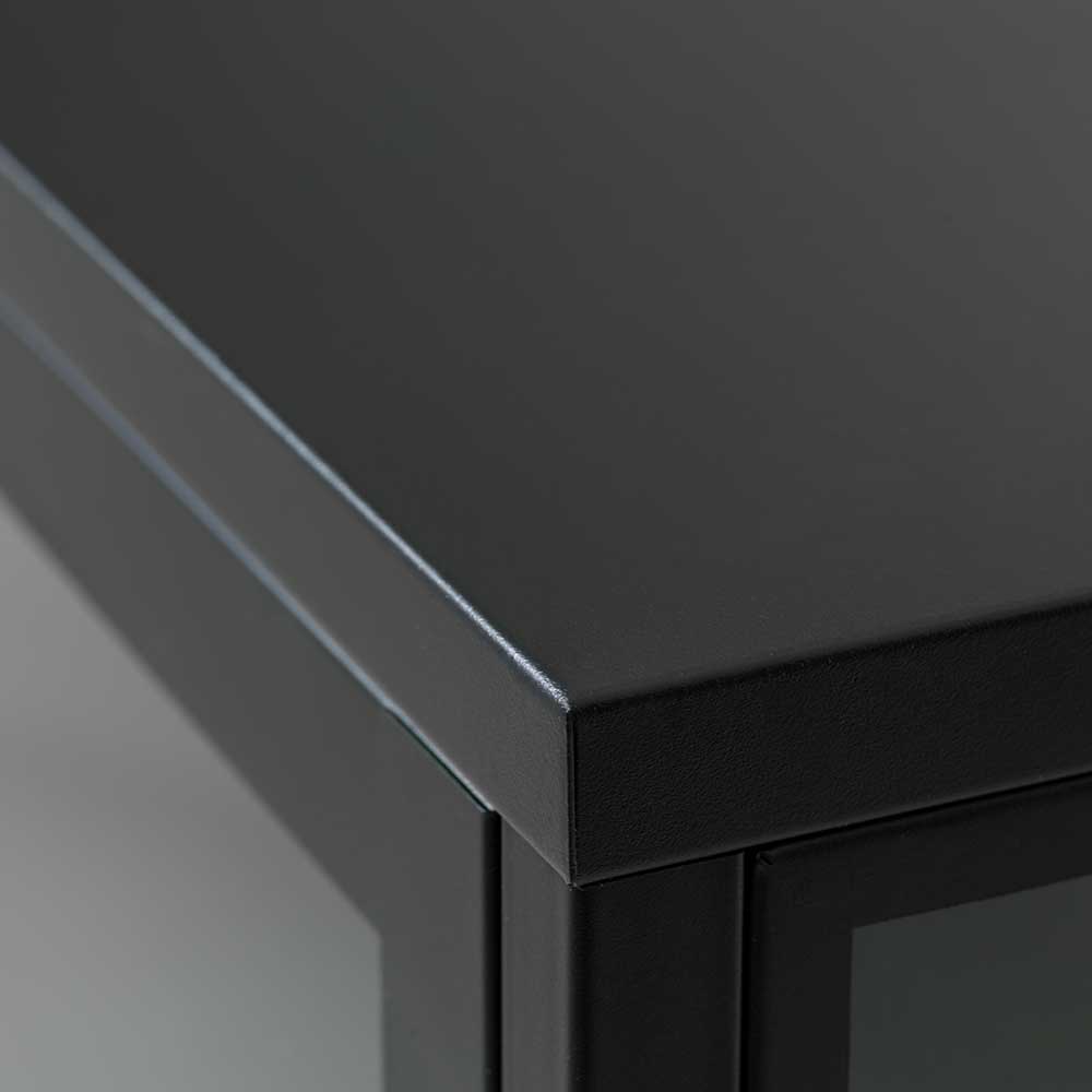 Metall Lowboard Vitrine in Schwarz - Feliz