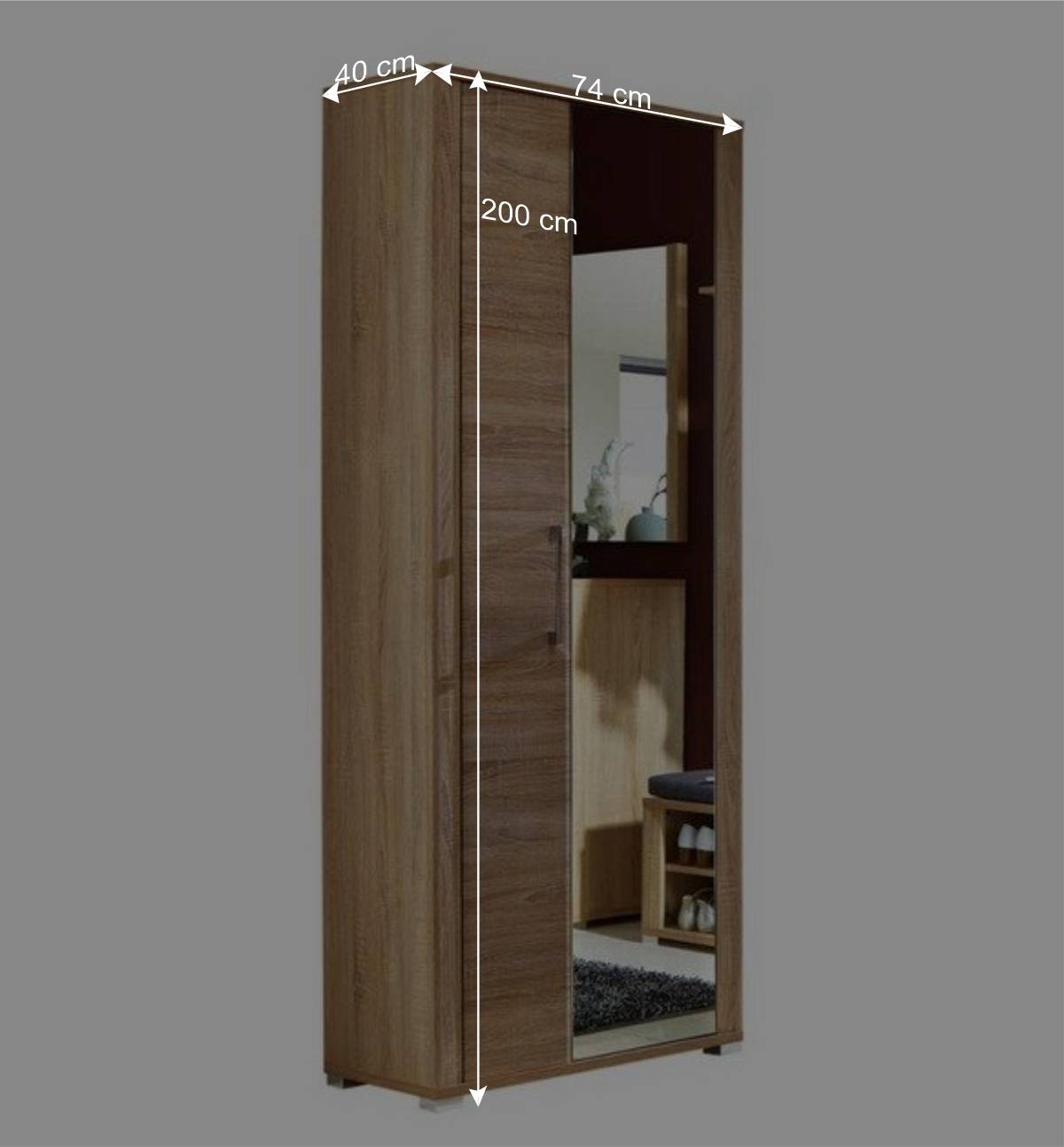 Dielenkleiderschrank Xesta in Sonoma Eiche