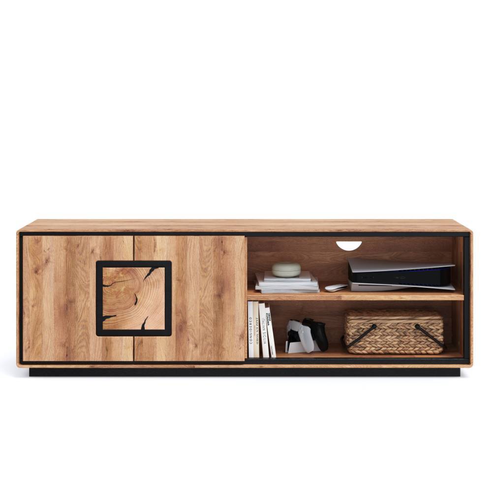 TV Unterschrank mit Hirnholz Applikation - Shipper