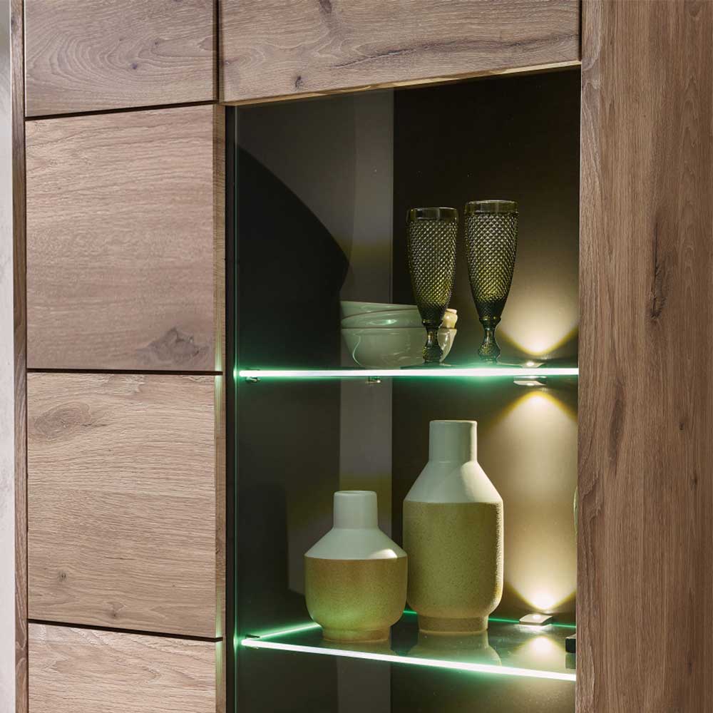 Holzoptik TV Anbauwand Set - Zelio (dreiteilig)