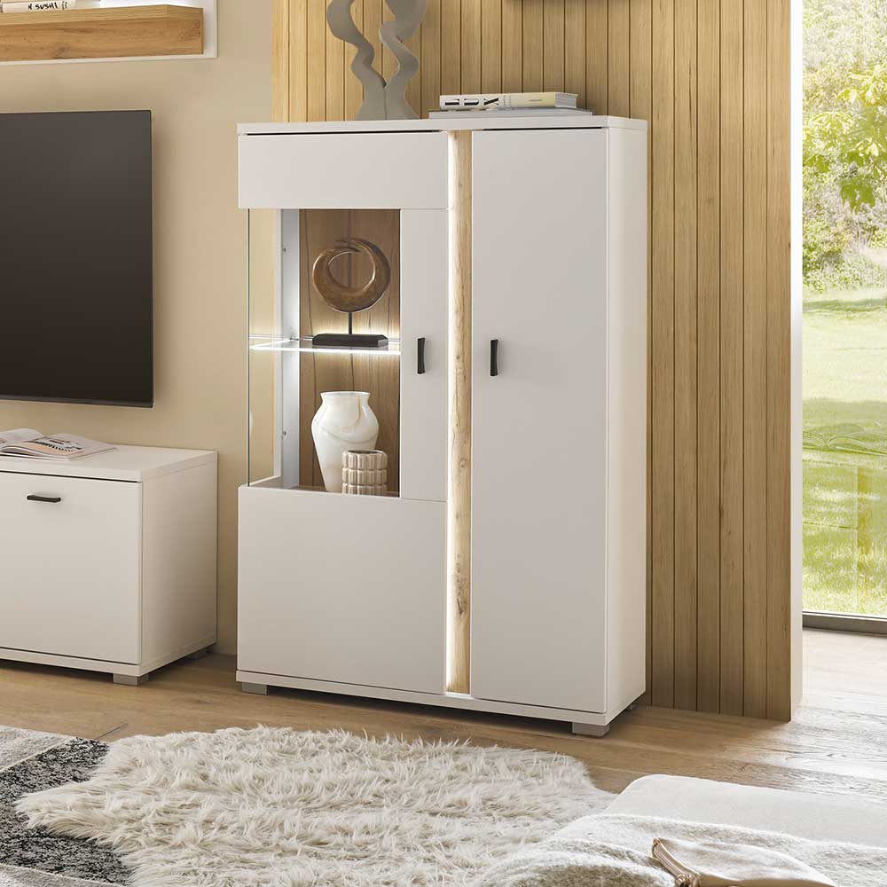 Highboard Vitrine mit LED Beleuchtung - Racelyn