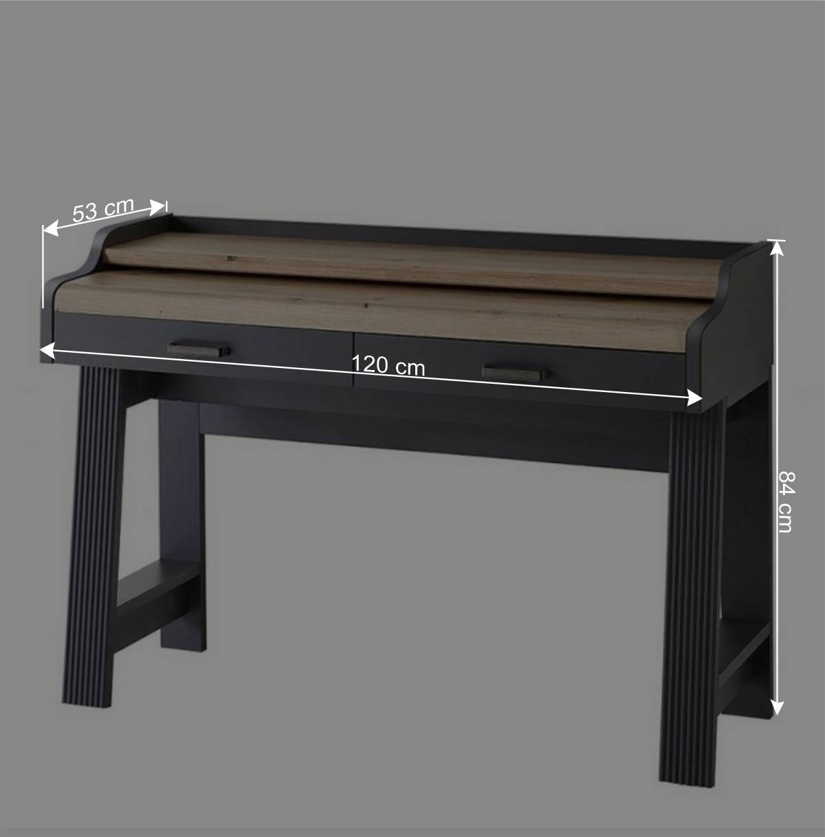 Design PC Tisch mit Rollcontainer - Joe (zweiteilig)