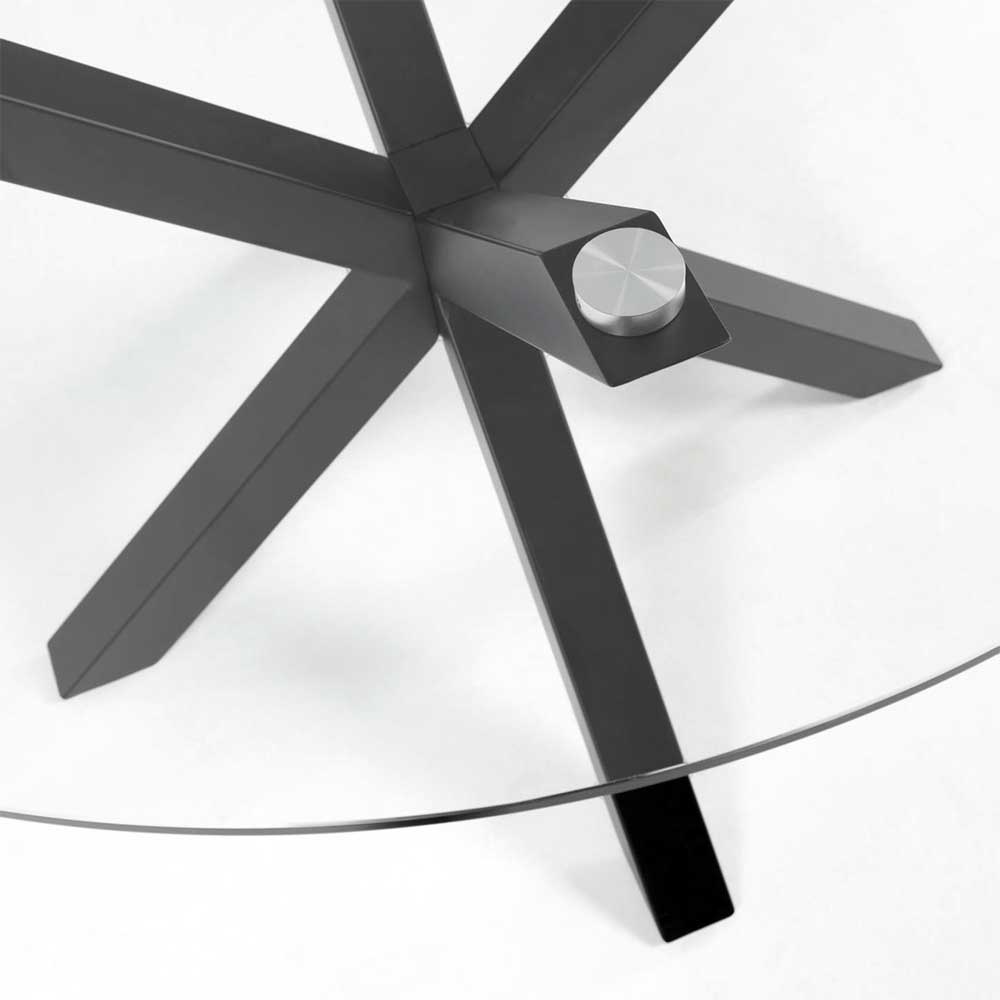 Couchtisch mit Glasplatte in Rund - Jeys
