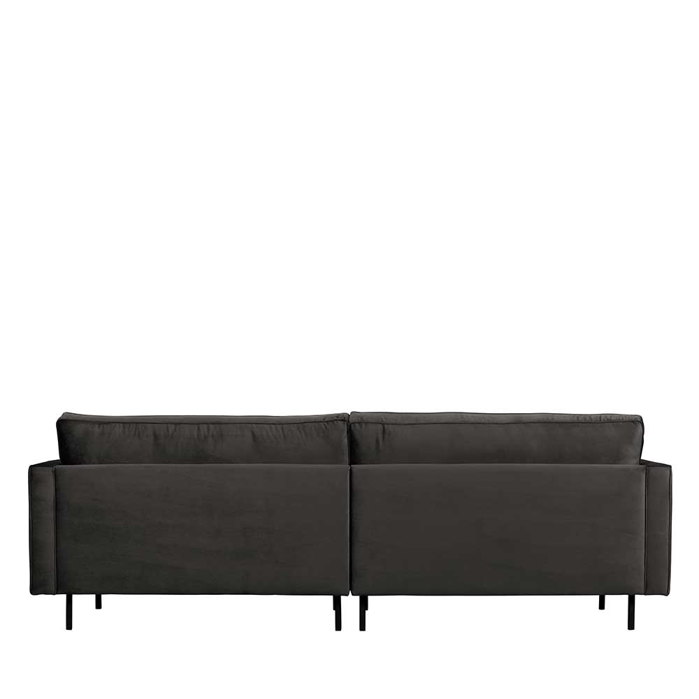Dreier Sofa aus Samt in Dunkelgrau - Ertrego