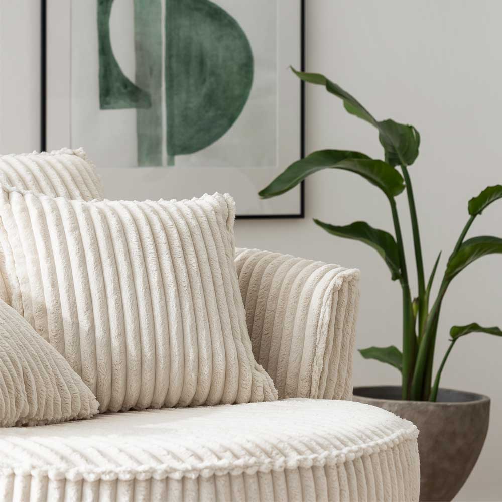 Drehsessel & Hocker Set aus Cord - Token (zweiteilig)