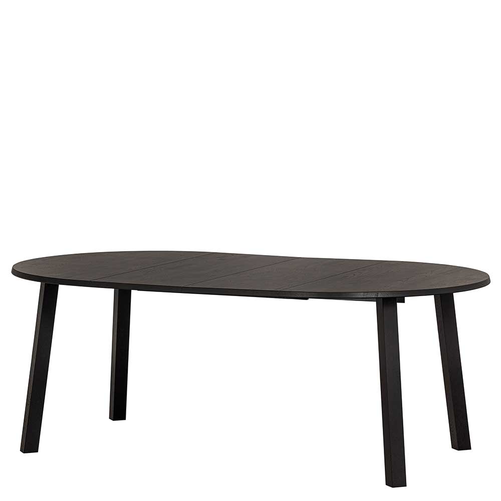 Ausziehtisch aus Eiche Massivholz in Schwarz - Cowjoy