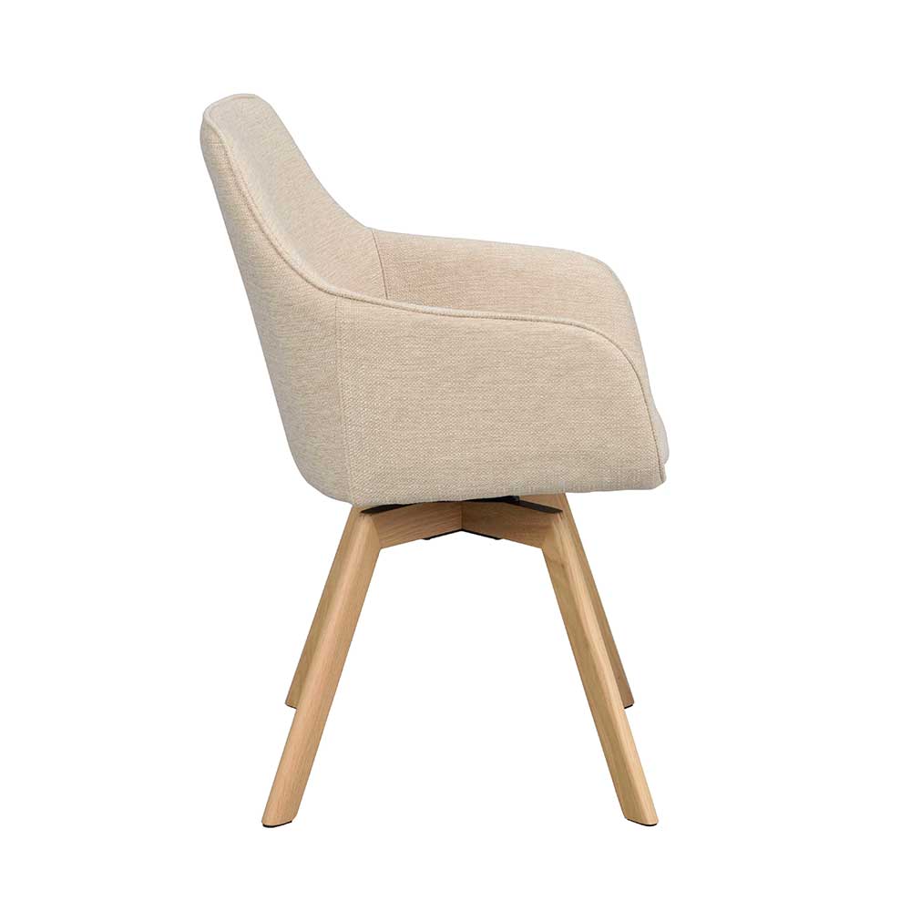 Drehbarer Tischsessel in Creme - Vecchio (2er Set)