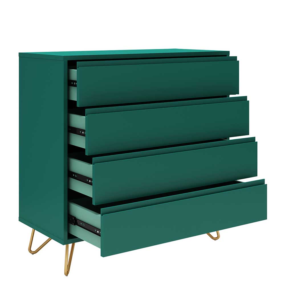 90x90x40 cm 4 Schubladen Kommode in Grün - Ricriava