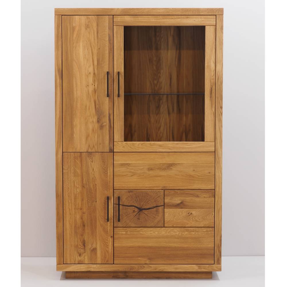 Schrank aus Eichenholz mit Glaseinsatz - Hugo