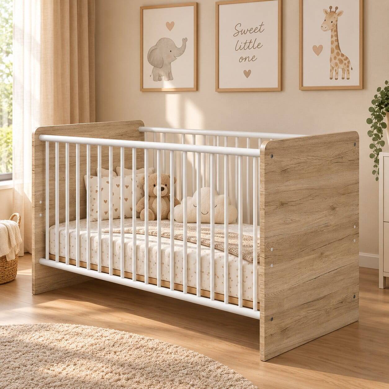 Babybett in Eiche San Remo & Weiß - Folio