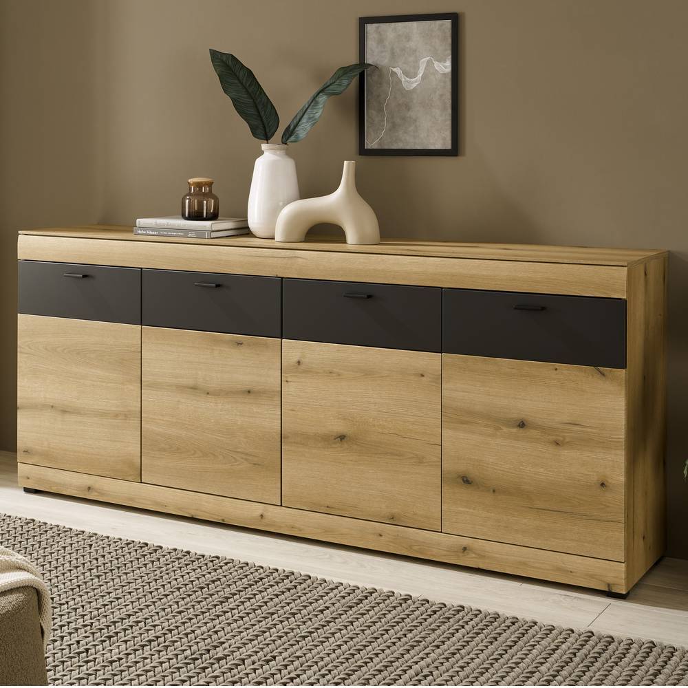 200cm breites Sideboard in Eiche Holzoptik - Addara