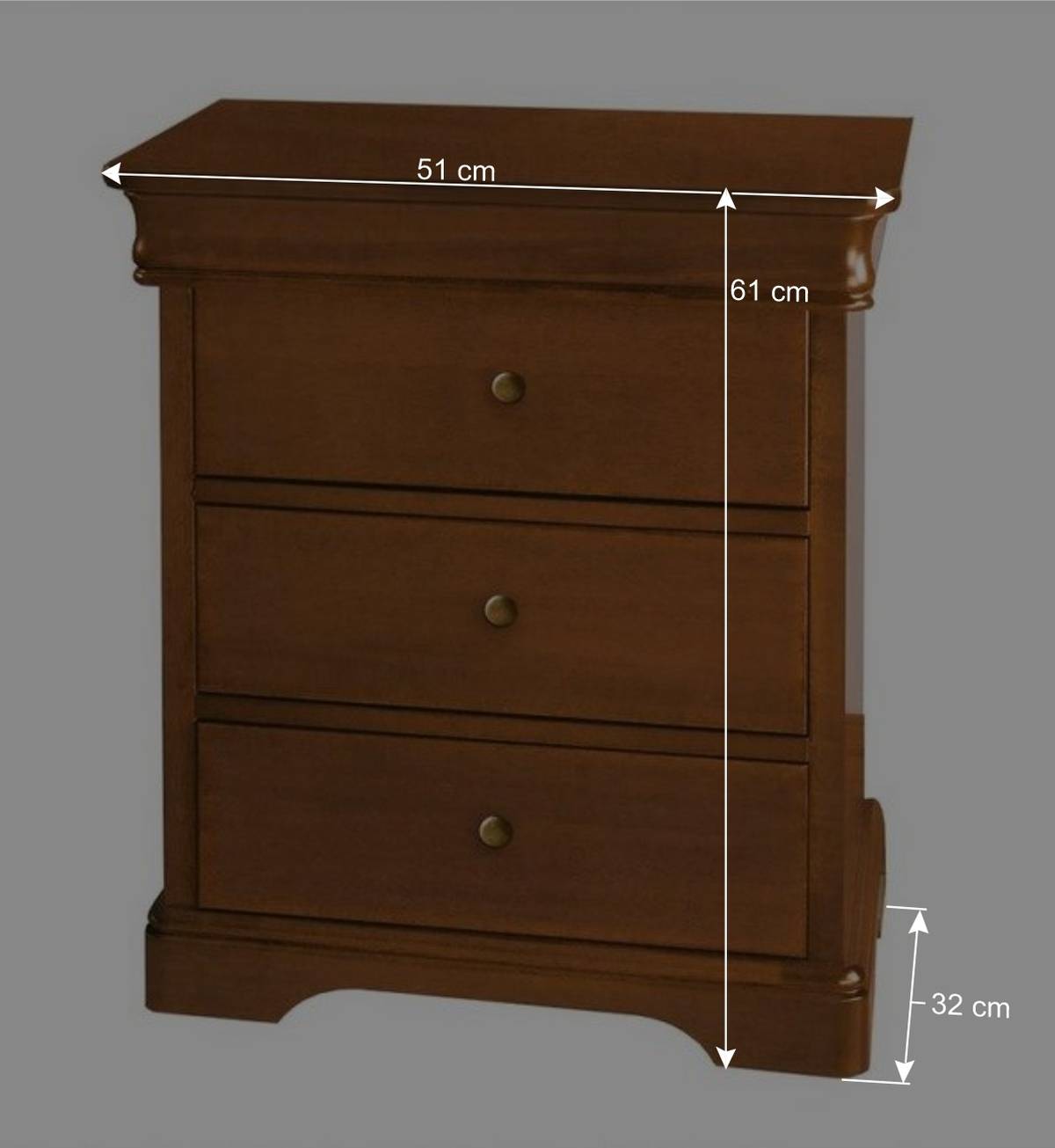 Kommode im klassischen Design in Nussbaum - Lemerzi