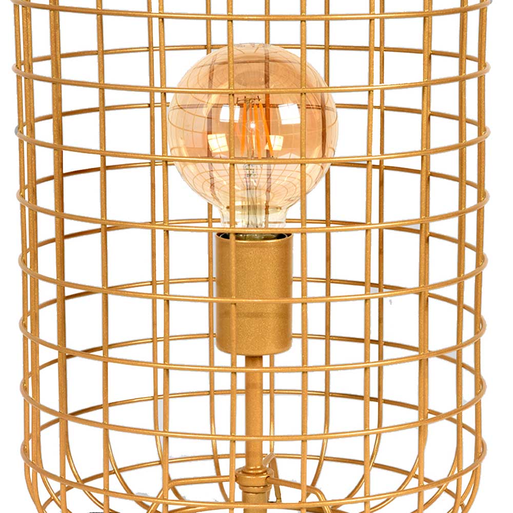 Goldene Tischlampe mit Gitterschirm - Salmasion