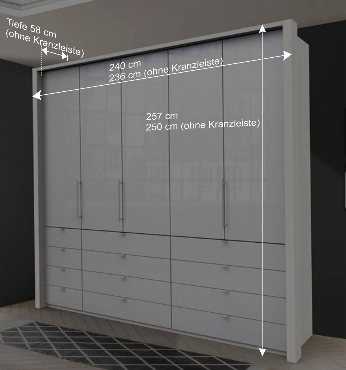 Stauraum Schlafzimmerschrank in Weiß - Dolienca