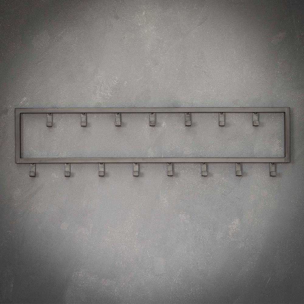 80x20x4 Metall Wandgarderobe mit 15 Kleiderhaken - Vinkoja