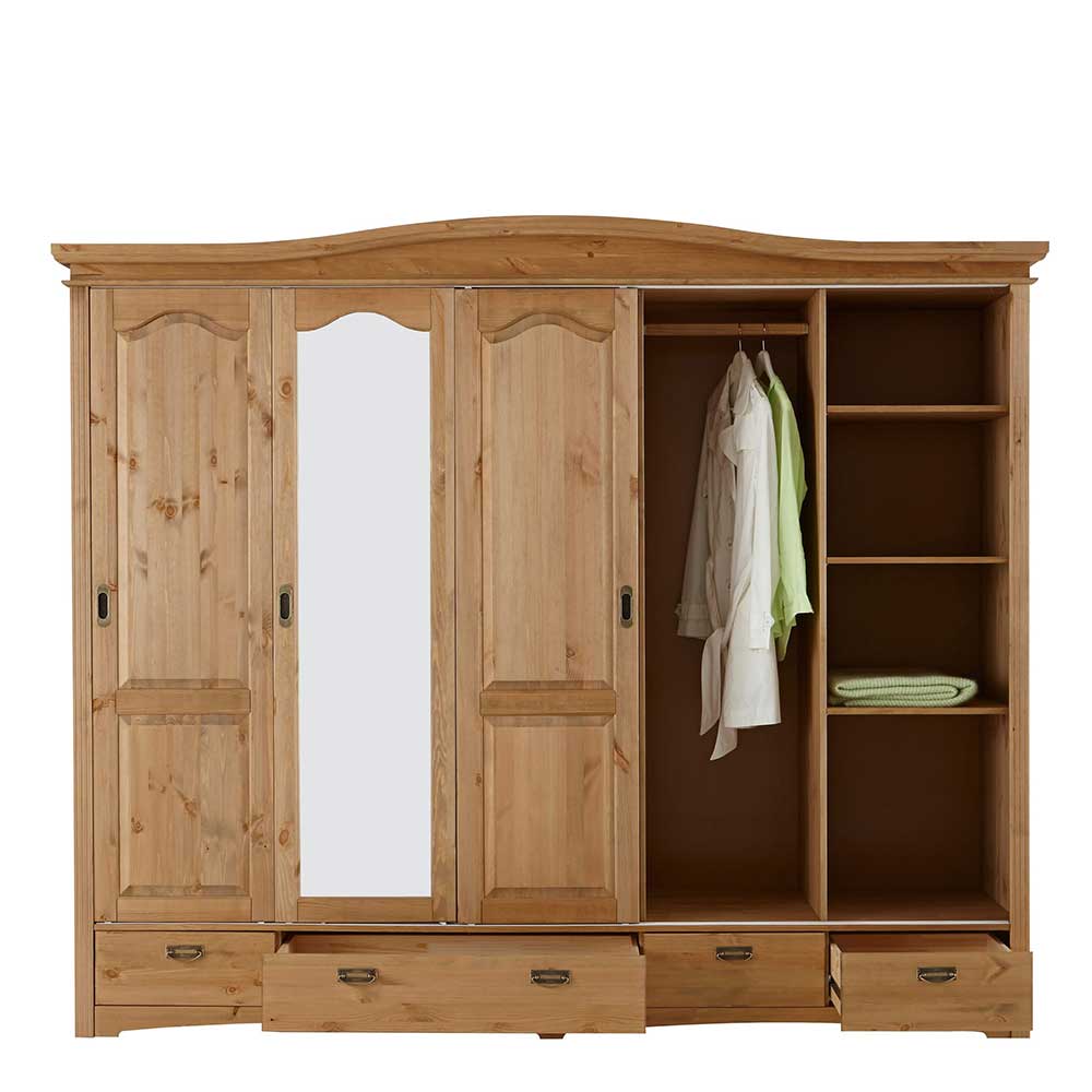 Holz Landhaus Schrank mit Schiebetüren - Vocoja