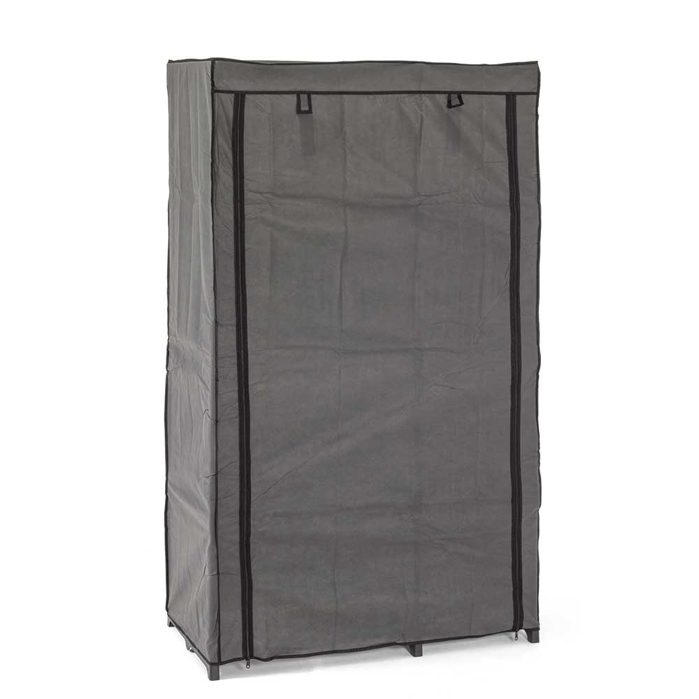 96x170x50 Textil Kleiderschrank in Grau - Leo