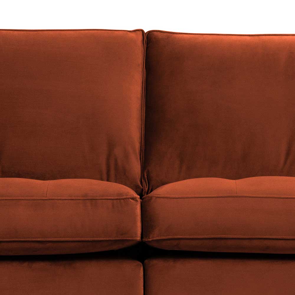Samt Dreisitzer Couch in Rost Braun - Naryon