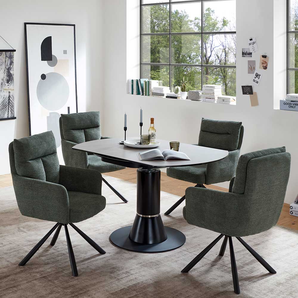 Tischsessel mit Drehgestell in Grau - Cartesna (2er Set)