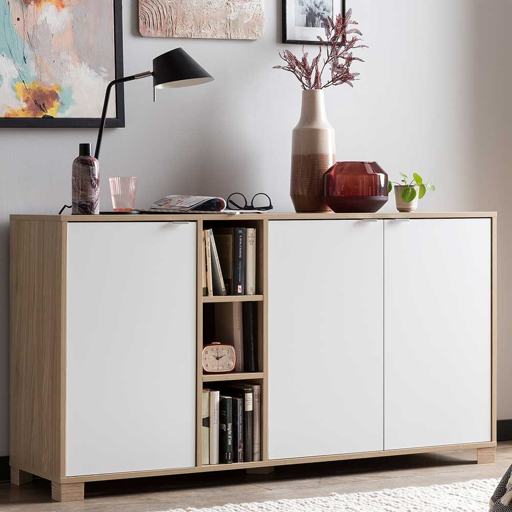 Sideboard mit drei Türen & drei Fächern - 145x78x39 - Castagno