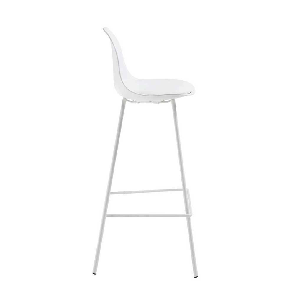Weiße Barstühle aus PP & Kunstleder - Simona (2er Set)