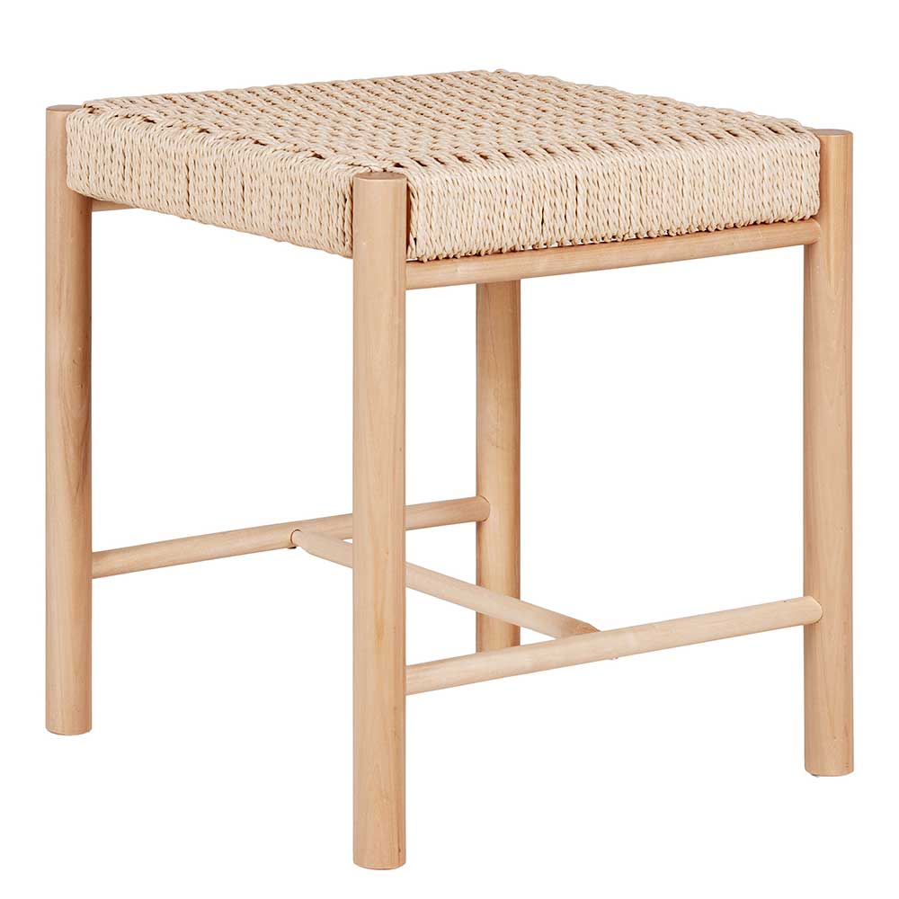 Hocker in Natur mit Geflechtsitz - Athenas